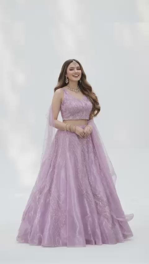 ✨ Lilac Dream Embellished Lehenga Set ✨